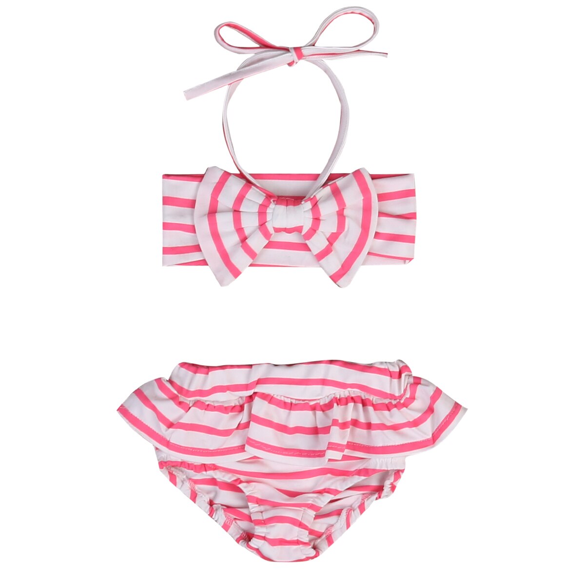 Baby piger badedragt sød kid toddler pige lyserød stribet badetøj badedragt badedragt bikini tankini sæt strandtøj