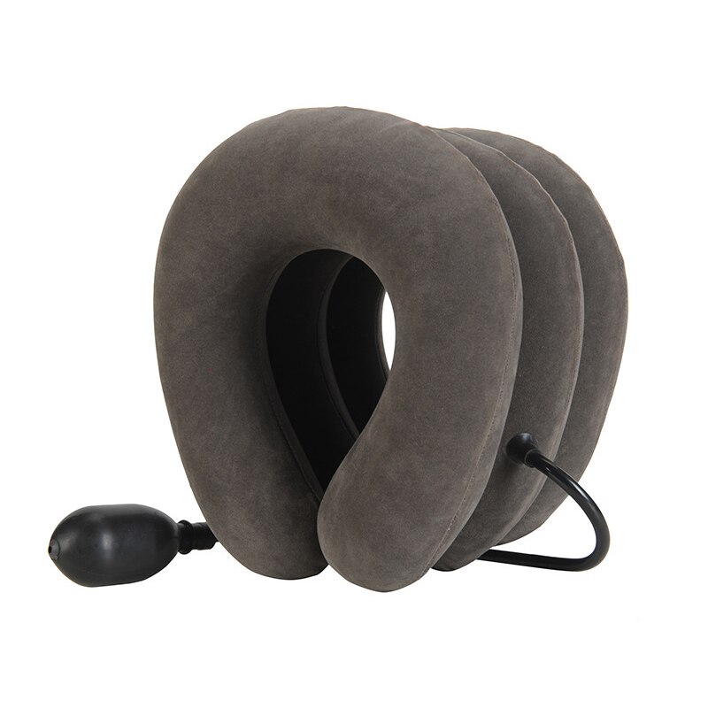 Neck Stretcher Air Cervical Traction Orthopedic Pillow Collar Pain Relief: gray