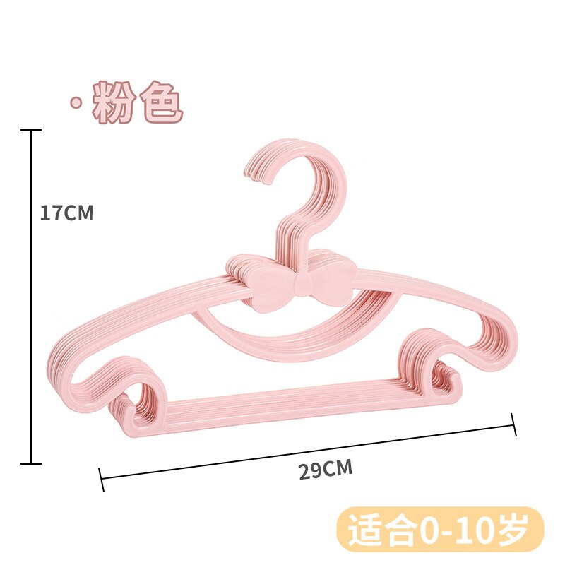 5/10/20Pcs Kids Kleerhanger Rekken Draagbare Plastic Display Hangers Winddicht Kinderen Jassen Hanger Baby Kleding organizer: Roze / 5pcs