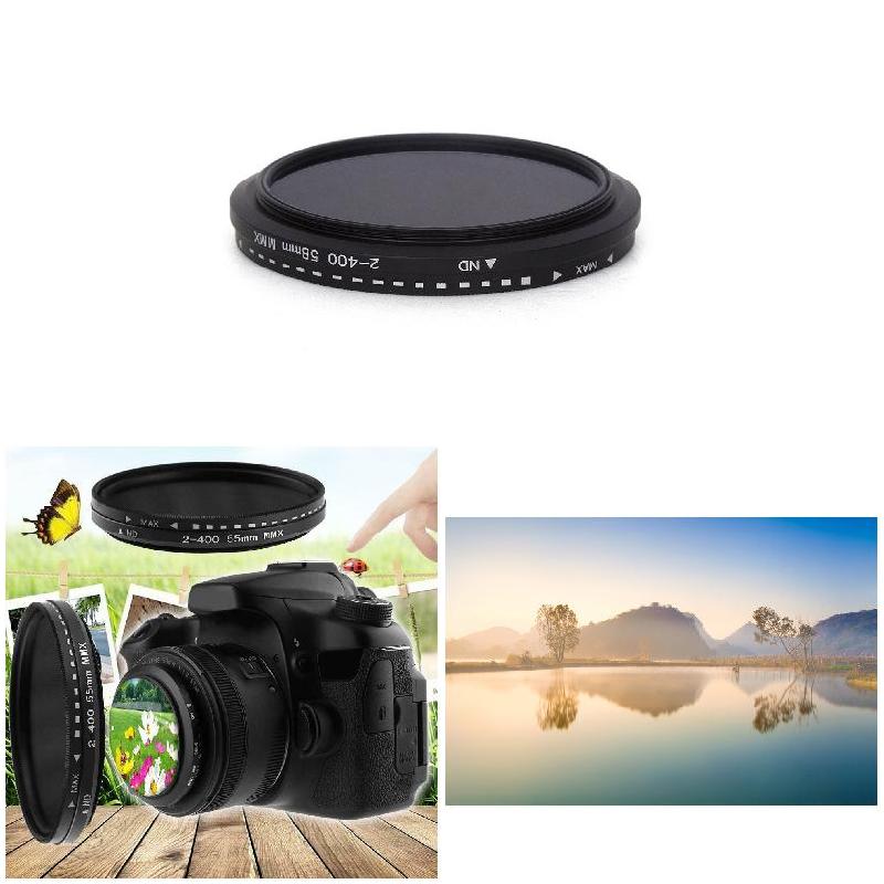 Filtre pour appareil photo reflex numérique, variateur, filtre ND Variable, densité neutre réglable ND2 à ND400 pour objectif d'appareil photo 37-82mm