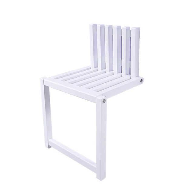 Silla plegable montada en la pared, taburete oculto de madera maciza para porche, puerta, armario de zapatos, baño, balcón, sala de estar: White