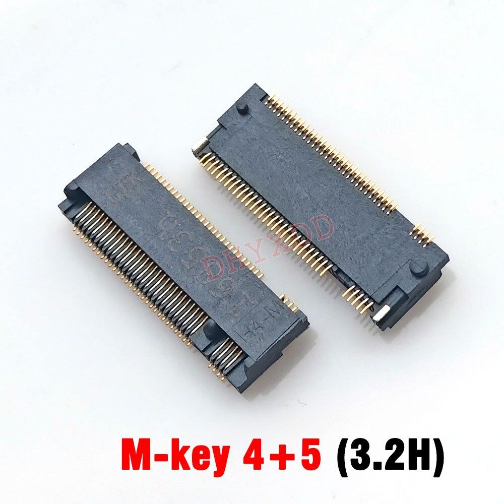 1PCS For LTK Connector SSD Interface NASM0 S6701 TP20 NGFF Slot M.2 Seat M - KEY 2.0 H 4 + 5 Type 3.0H H3.2 H4.2 H4.8 H6.5 H8.5