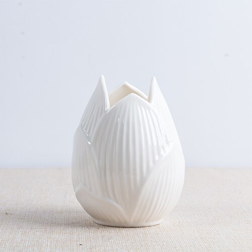 Loto de ceramica florero rojo blanco jarrones de cerámica de mesa de porcelana florero para boda, decoración para el hogar, Accesorios, Moderno: white 6x12.5x10cm