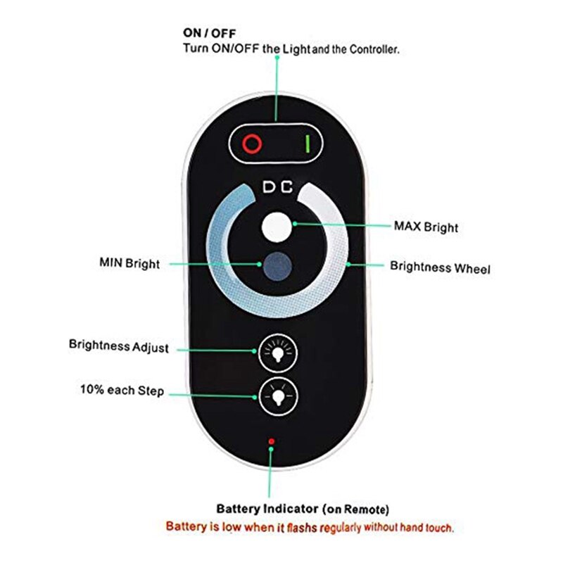 24 V / 12 V Continu Contact Dimmer + Led Afstandsbediening Dimmer, pwm Tot 18A Controller Voor Led Strip