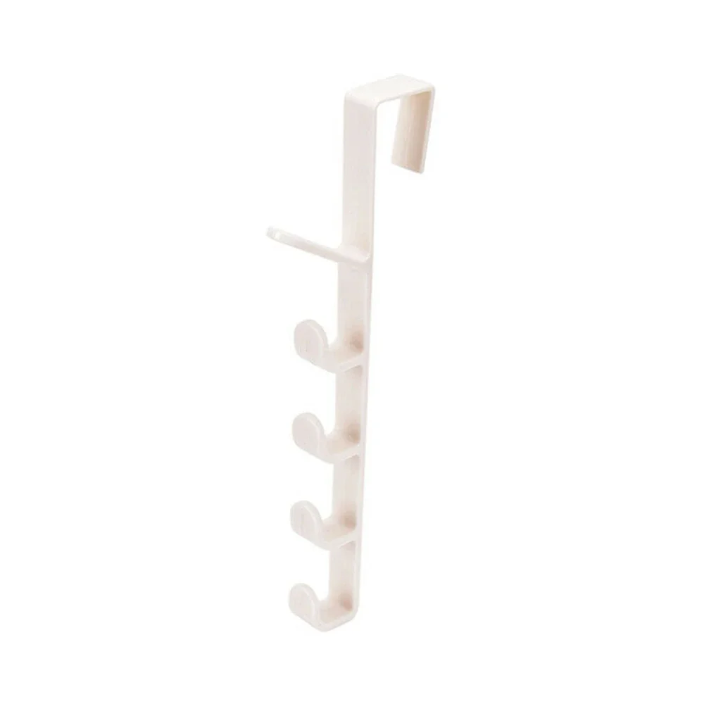 multi-usages cinq segments crochets stockage ménage crochet support organisateur vêtements manteau chapeau sac cintre support offre spéciale: WHITE