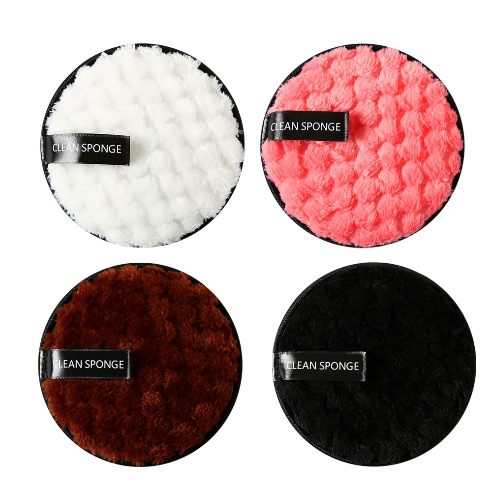 4Pcs Microfiber Cloth Pads Facial Makeup Remover Puff Face Cleansing Towel Reusable Cotton Double Layer Nail Art Cleaning Wipe: 4pcs