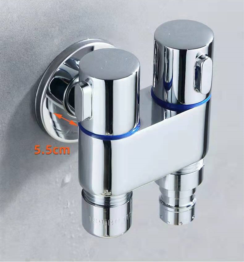 Pesukoneen hana kaksikäyttöinen kylpyhuoneen bideehanasarja seinälle kiinnitettävä kromi musta messinki pesuhana