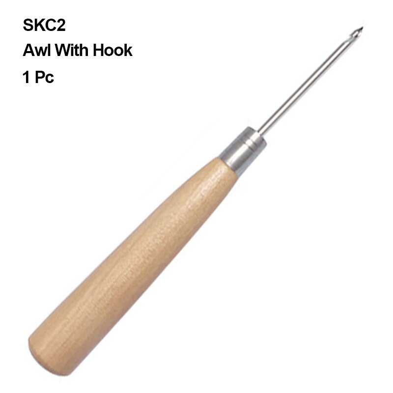 1 Pc Wooden Handle Awl Leather Stitching Awls for Home Sewing Leather Making and Punch Hole Shoes Repair Tool: Awl With Hook SKC2