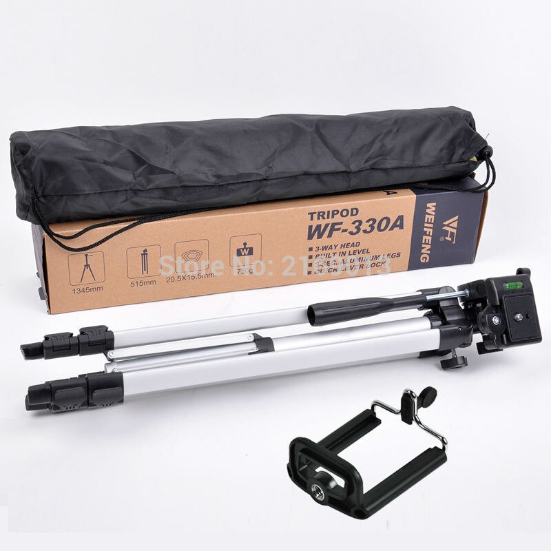 Draagbare camera DV Statief Weifeng WT-330A + Telefoon Clip Kit voor Video Camcorder Verrekijker