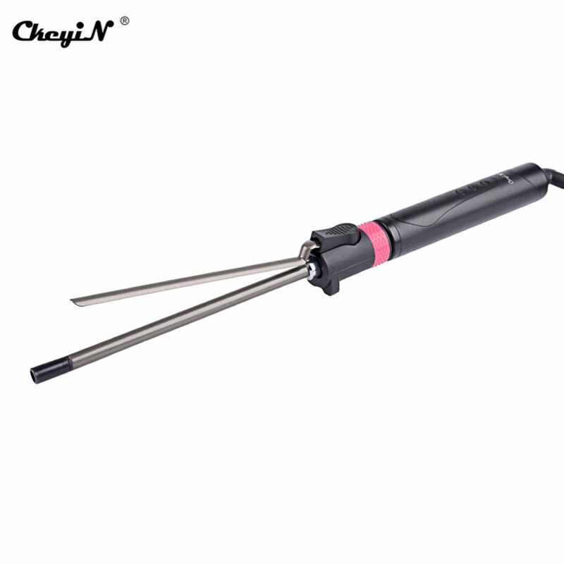 Professionelle Keramik Haar Curler Dreh Eisstockschießen Eisen Zauberstab Eisstockschießen Bügeleisen LCD Zauberstab Lockenwickler 110-240V Temperatur Einstellung Clip