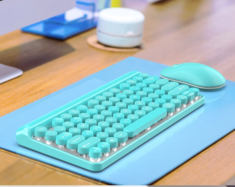 ZERODATE HXSJ V500 77 Key 2.4G Wireless Keyboard and Mouse Set Round Keycap,Ultra-thin Energy Saving Mouse