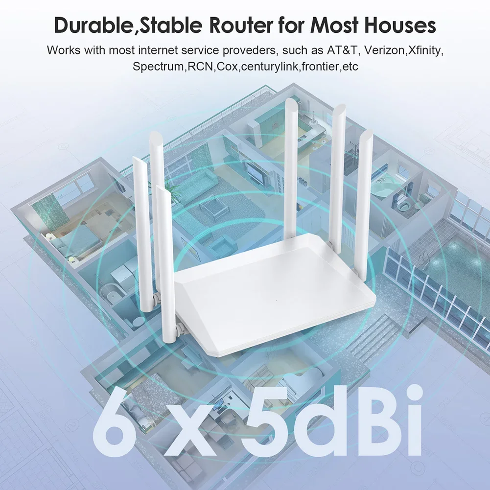 Router 1200M router bezprzewodowy antena zewnętrzna Modem Router szeroki zasięg wzmacniacz WiFi 2.4GHz Home Office wzmacnianie sygnału