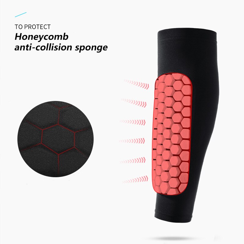 2 Stuks Sport Voetbal Scheenbeschermers Honingraat Voetbal Compressie Kalf Mouwen Ondersteuning Fietsen Training Caneleira Been Bescherming