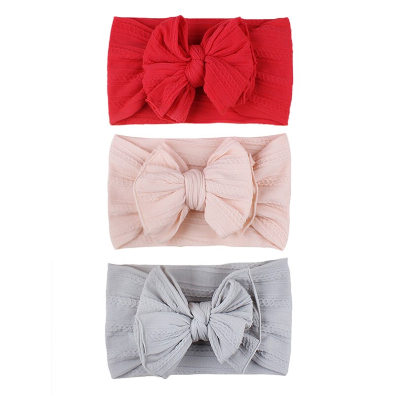 3 pz/set carino Bowknot neonate fascia Candy colore elastico infantile fascia per capelli turbante accessori per capelli per bambini copricapo: 4