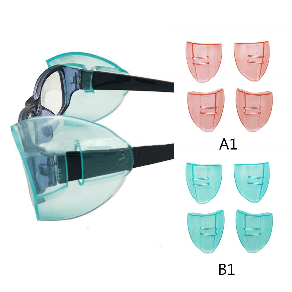 2 par farvede briller sideskærme beskyttelsesvinger udsigtsfrit beskyttelsesark til anti-sprøjtebriller