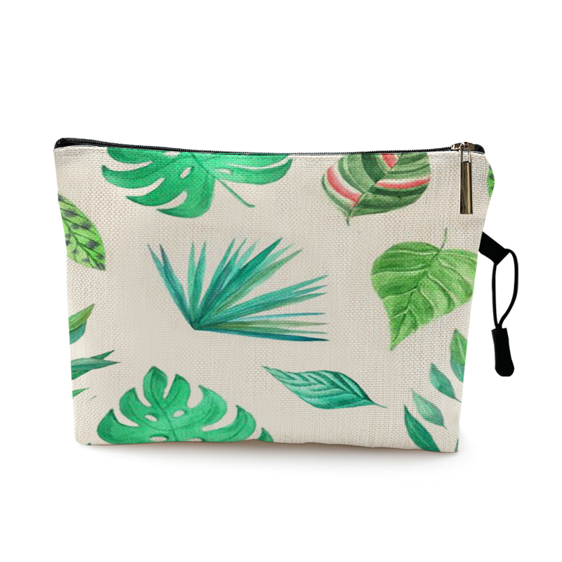Borsa da toilette da viaggio per donna organizza foglie di piante verdi tropicali stampa borsa cosmetica borsa da trucco portatile per signora borsa per lavaggio: Pattern 7
