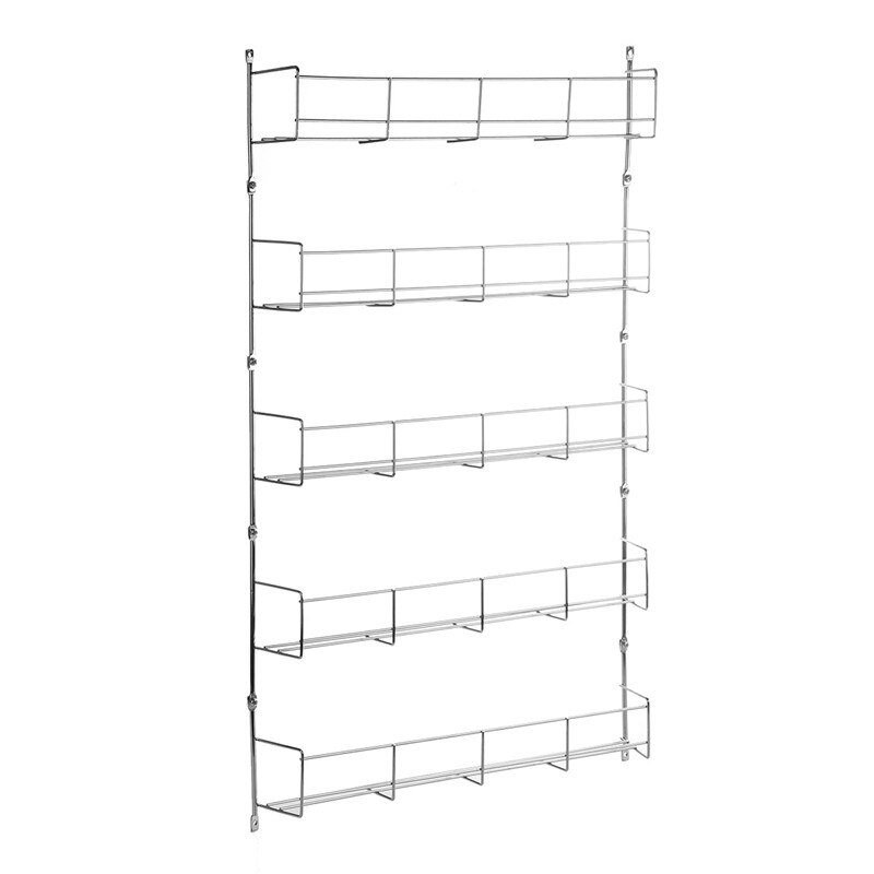 3/4/5/6 Tier Spice Seasoning Kitchen Rack Cabinet Shelf Door Organizer Wall Mount Holder Storage Shelf Pantry Space Saver Racks: 5 Tier