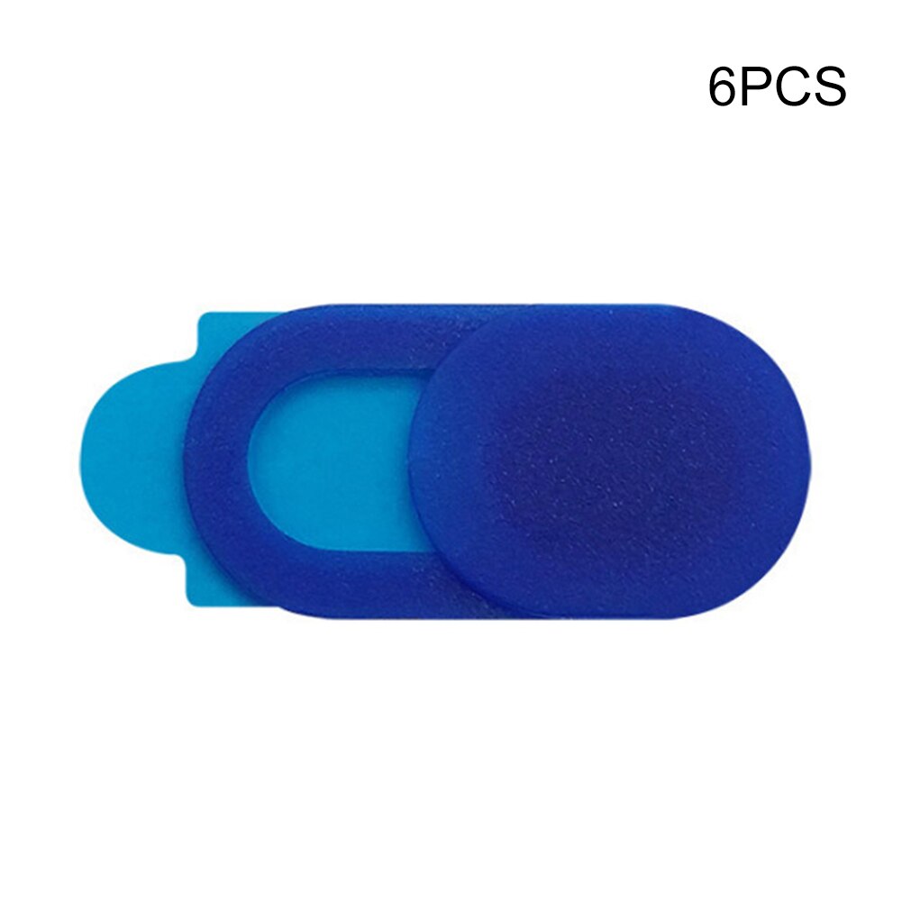 3/6Pcs Webcam Cover Slide Ultra Dunne Laptop Camera Cover Slide Blocker Voor Computer Pc Tablet Camera Mobiele telefoon EM88: Blue 6pcs