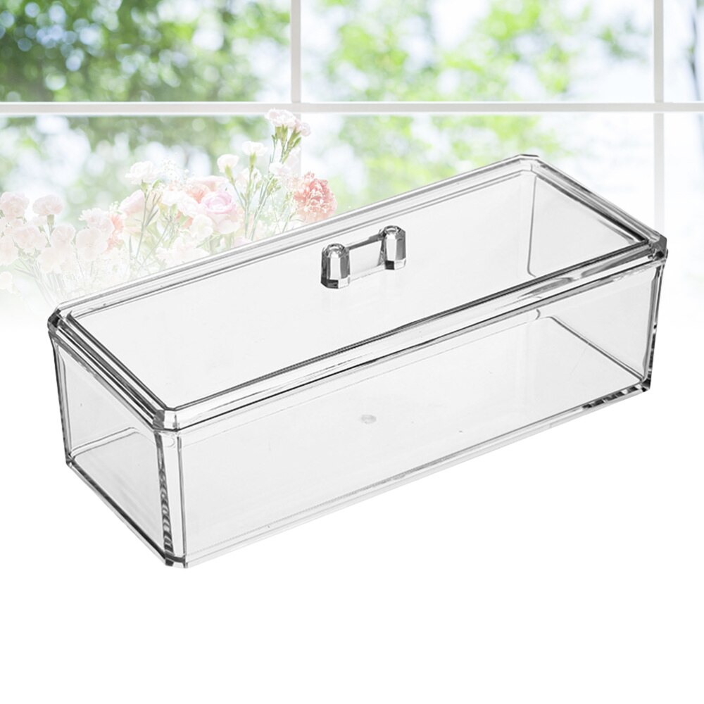 1 Pc Acrylic Transparency Food Storage Box Rectangle Tea Bag Organizer Kitchen Sorting Container with Cover