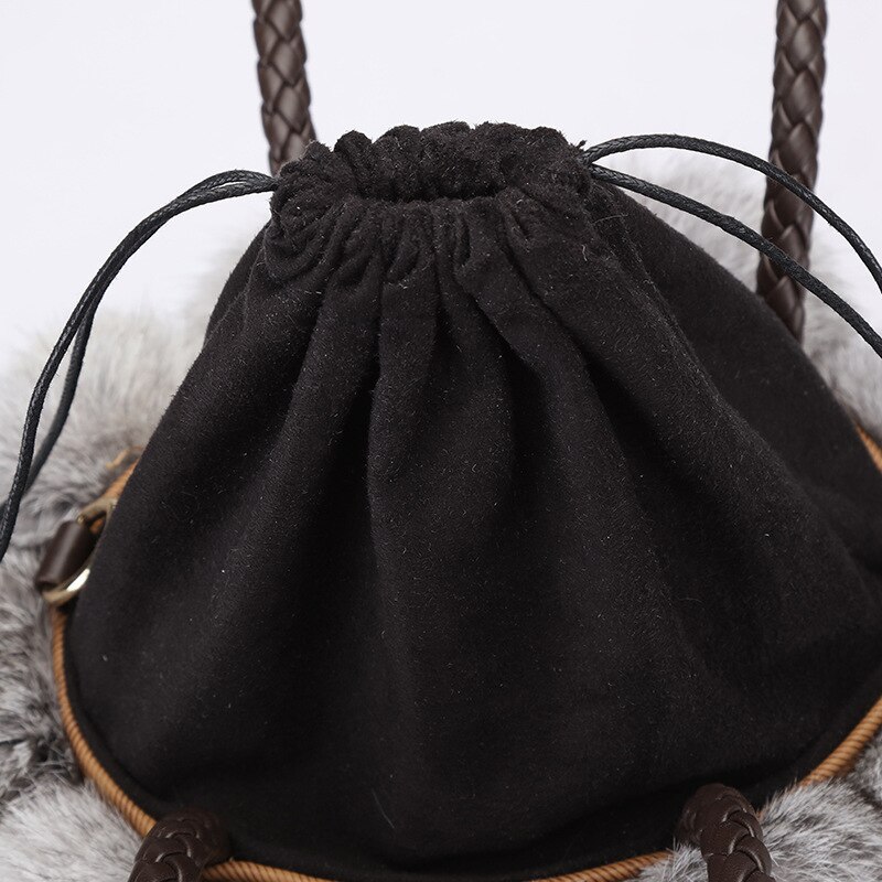femmes sac à bandoulière concepteur en cuir pu automne hiver sacs Seto lapin cheveux sacs à main peau sac à bandoulière