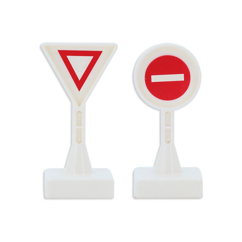 Trasporto ferroviario blocchi di costruzione di grandi dimensioni nuovi accessori pista creativa assemblare giocattoli per bambini mattoni treno urbano compatibile: Road sign