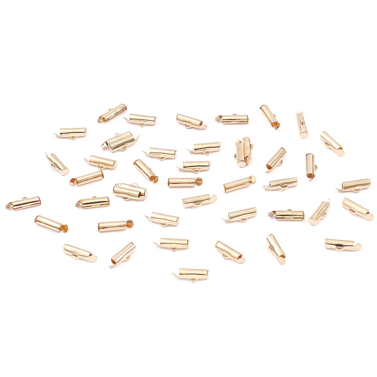 10-40mm Crimp End Beads End Clasp Tubes Slider End Caps DIY Necklace/ Bracelets Connectors Jewellery Making Findings: 30mm(40 pcs) / black