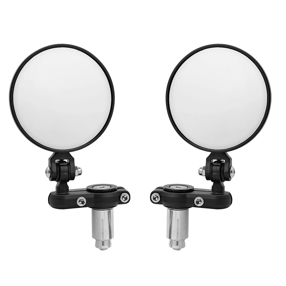 Motorrad Universal- 7/8 "22mm runde Spiegel Lenker flüGel faltbare Spiegel Aluminium schwarz Lenker Ende Rückspiegel Seitens piegel