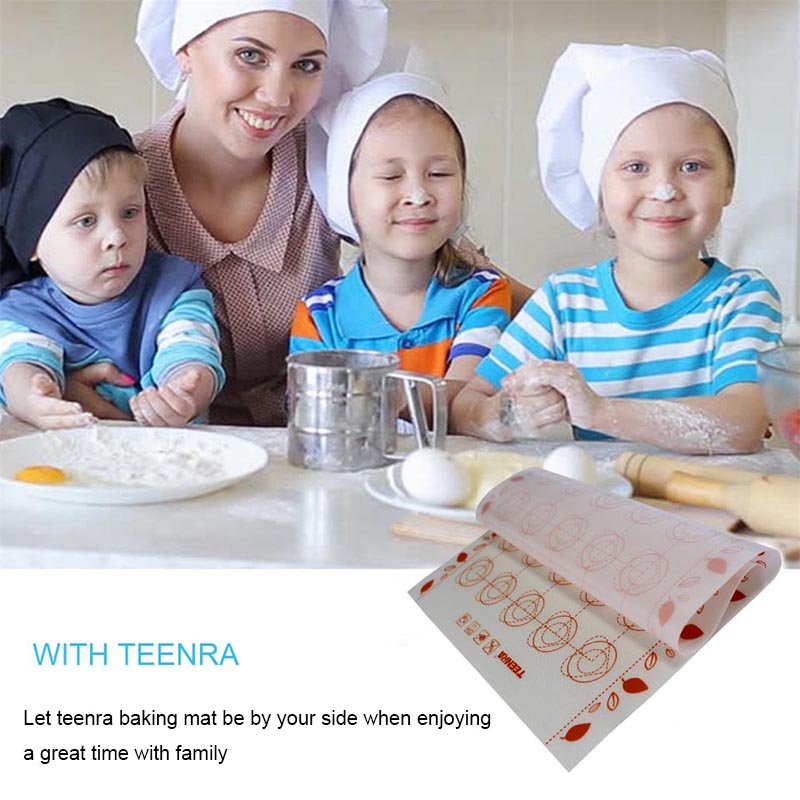 TEENRA 1Pcs 40x30cm Marcaron Silicone Baking Mat Non-stick Silicone Baking Sheet Large Rolling Mat Baking Liners Pastry Tools
