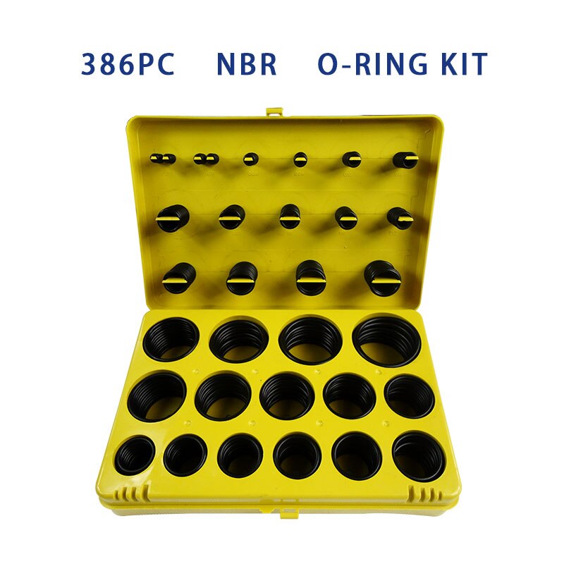 O Rings Rubber/Silicone Ring Seal VMQ NBR FKM Sealing O-rings Nitrile Washer Rubber oring set Assortment Kit Set Box Ring: YBNB-386
