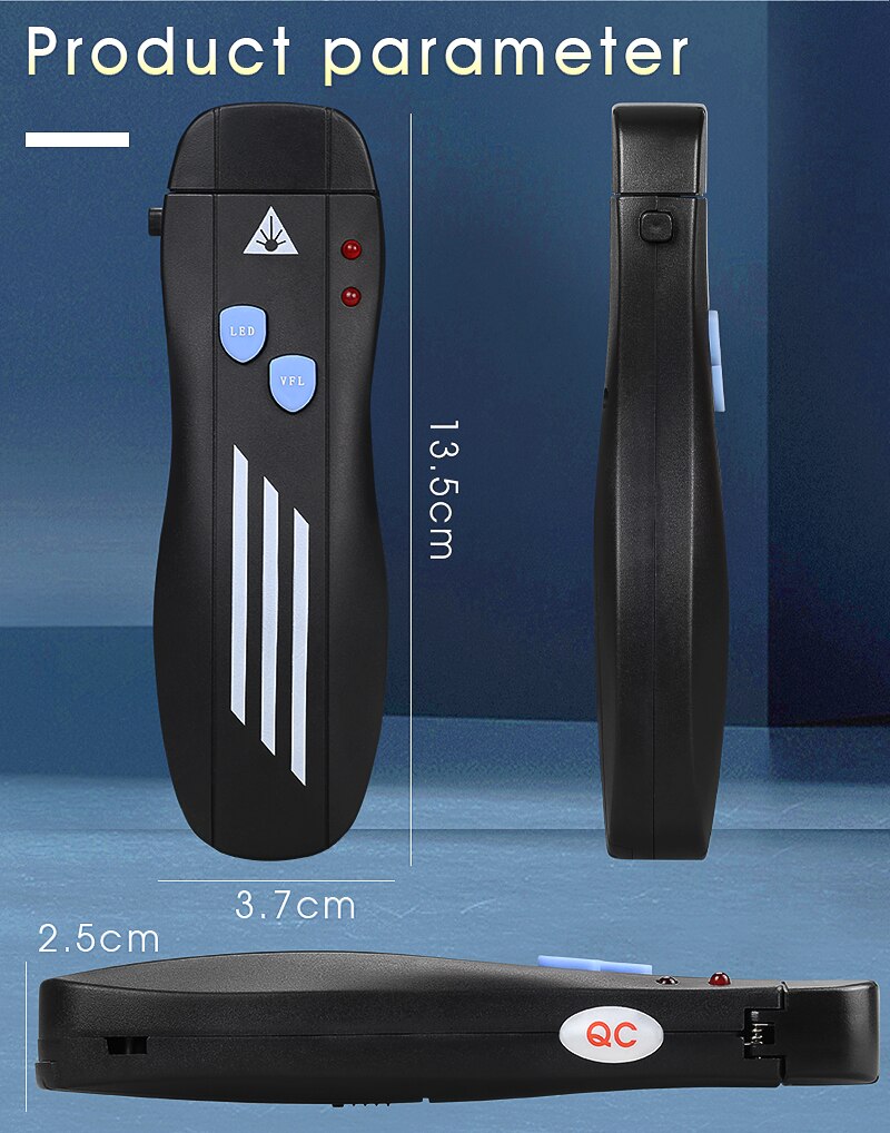 50MW Visual Fault Locator Optical Fiber Cable Tester VFL 5/10/20/30/50KM 2.5mm(SC/FC/ST) Interface FTTH Test Tools