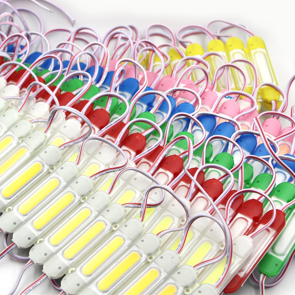 Led Module 12V COB Light Advertisement Sign Backlight Shop Banner Waterproof IP65 White Red Green Blue Yellow Pink 20pcs
