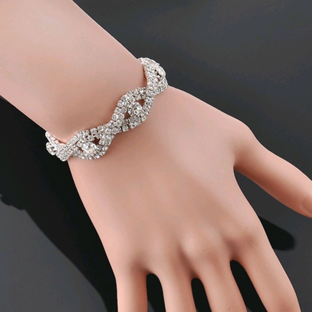 Luxe Armband Crystal Armbanden Voor Vrouwen Charm Armbanden En Armbanden Vrouwelijke Bruids Bruiloft Sieraden