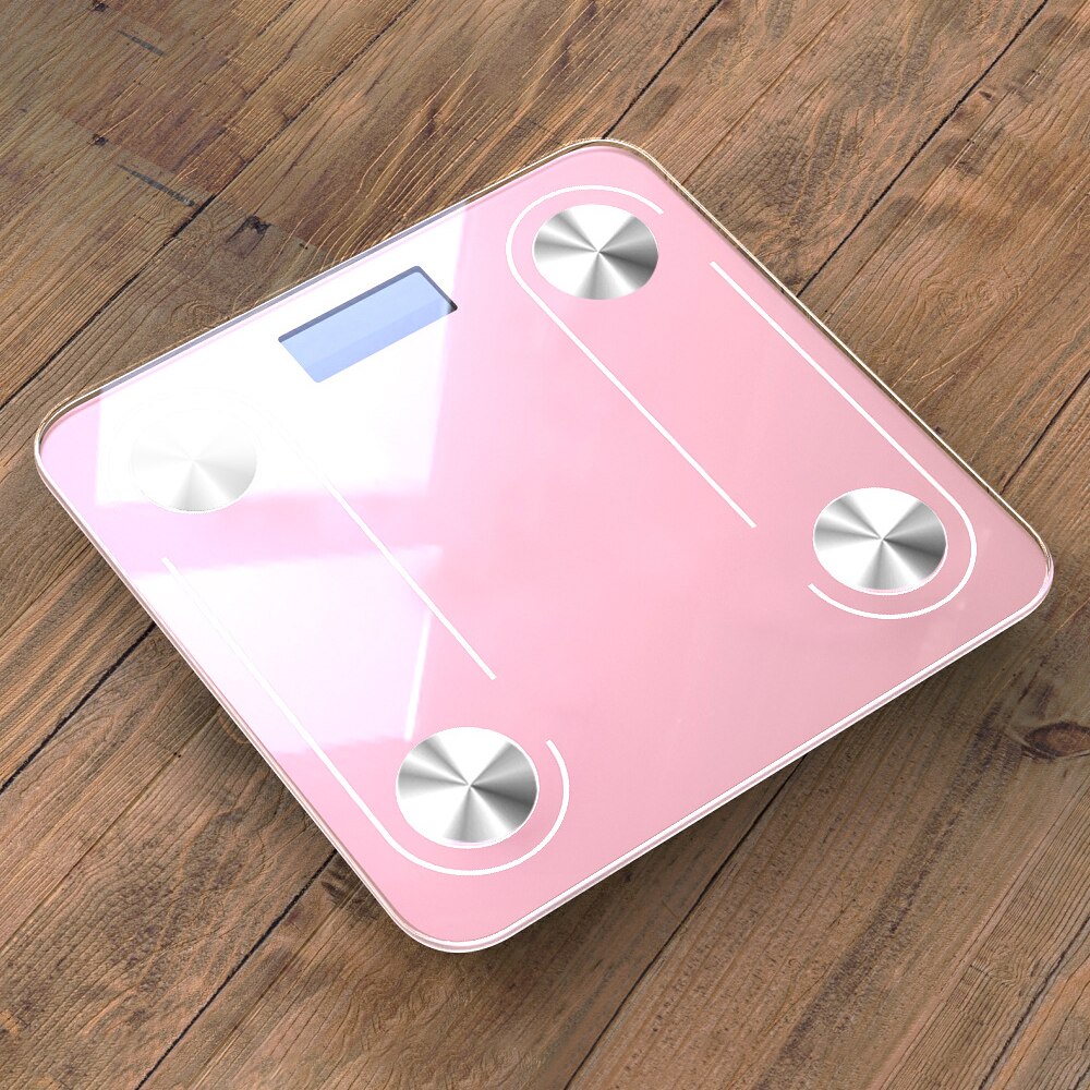 Bluetooth-weegschaal voor het lichaam, slimme weegschalen, elektronica, thuisweegschalen, digitale bmi-weegschaal, bluetooth-weegschaal, weegschaal voor het lichaam: Batterij roze