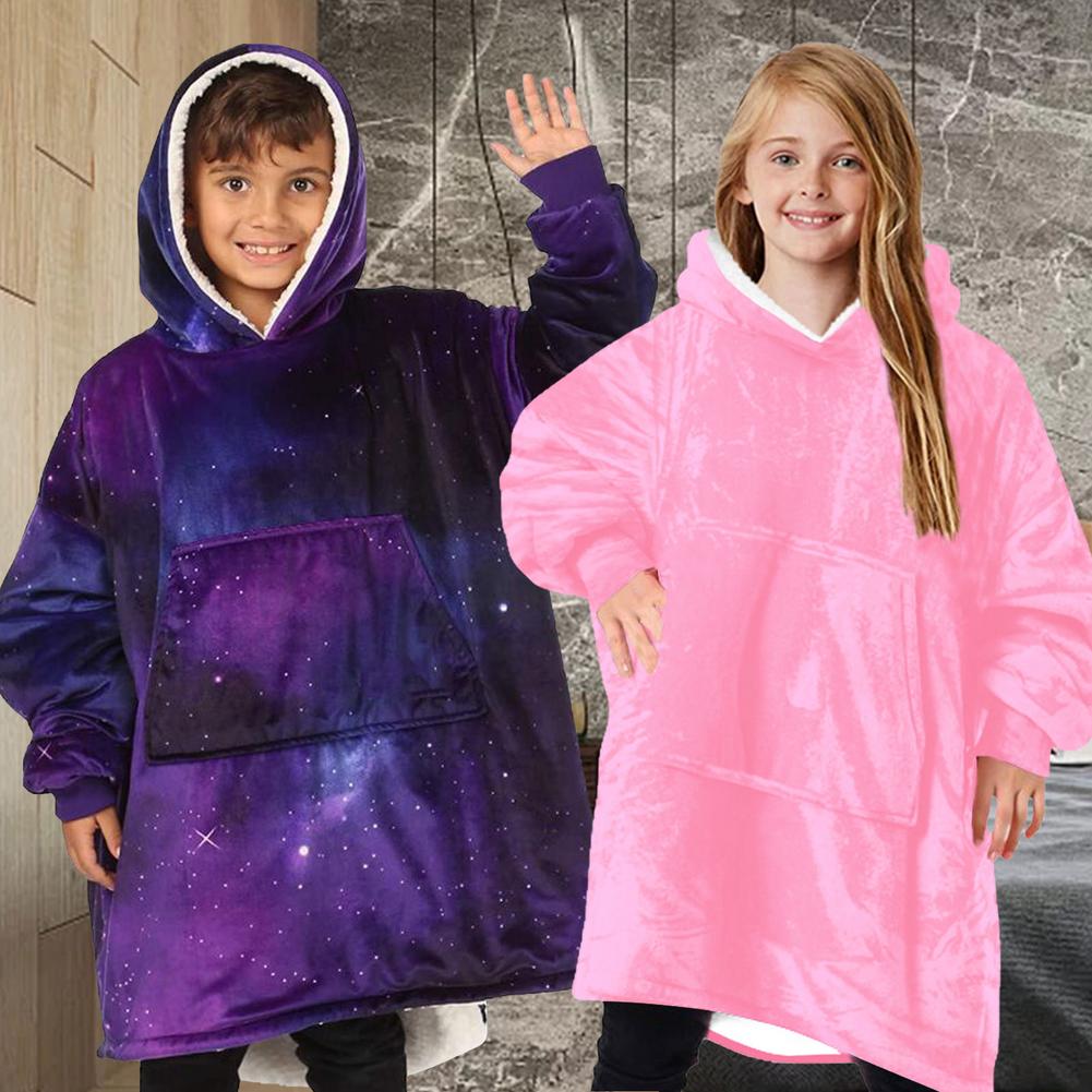 Tv fleece deken capuchon wintertrui voor kinderen dekens kinderbadjas bank gezellige deken warm