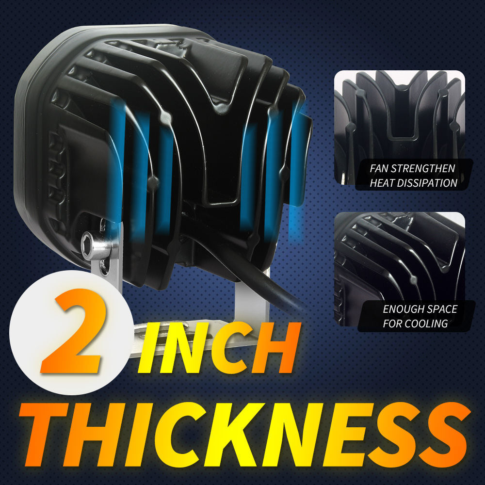 Foco Led de 3 "y 40W, luces para correr, faros delanteros cuadrados impermeables, luces antiniebla blancas/amarillas para coche, motocicleta, SUV, ATV, camión