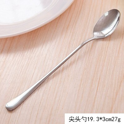 1 Uds. Cucharas de té 19cm pequeña cuchara de acero inoxidable paquete de diez restaurante cuchara para Bar utensilios de cocina juegos de vajilla