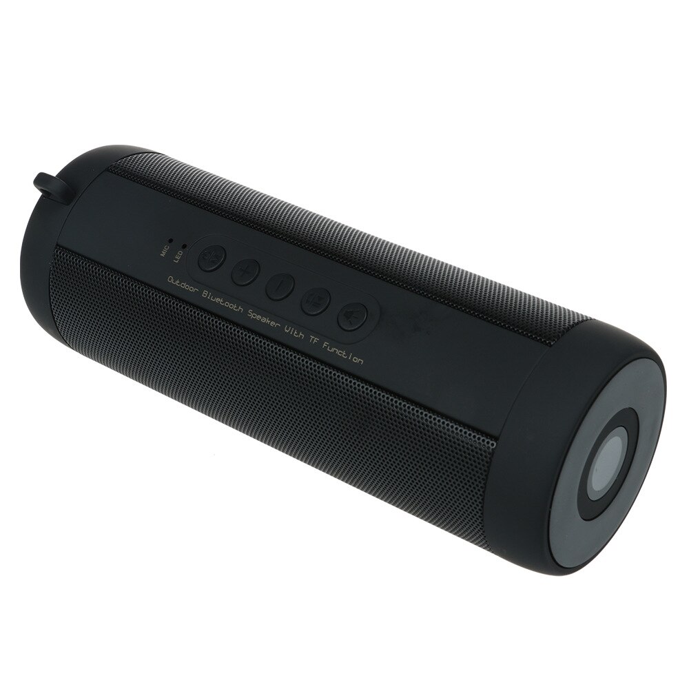 T2 Bluetooth Speaker Portable Outdoor Sound Box Wireless Waterproof LED Column Support TF Card FM Radio Aux Input: T-Black