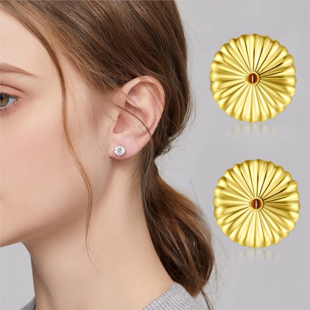 10Pcs/Lot 925 Silver 8K Gold Copper Flower Earring Backs For Earrings Jewelry Hypoallergenic Replacement Secure Earring Lifters