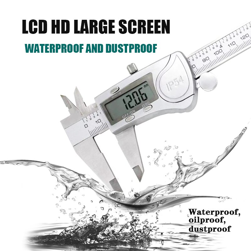 Digital Metal Caliper Electronic Vernier Calipers tool Micrometer Ruler Stainless Steel/Plastic Measuring Tools IP54 0-150mm