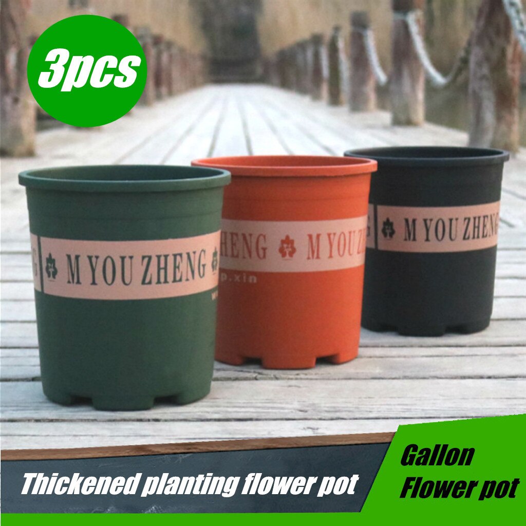 1 gallon nursery flower pot outdoor vegetable flower plant plastic flower pot garden 3 pack nursery flower pot home garden FD