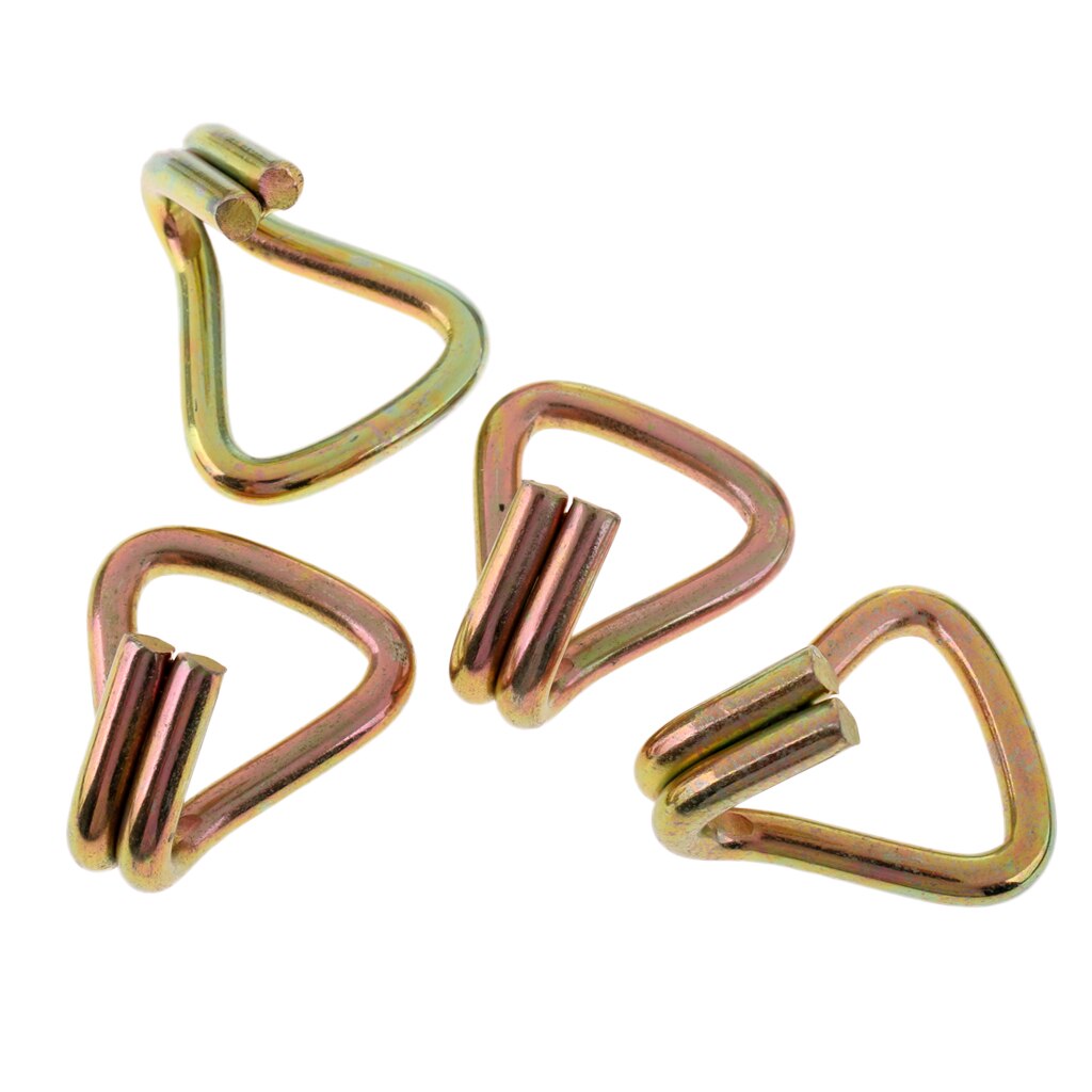 4 Pieces 25mm Claw Hooks for Webbing & Ratchet Straps, Yellow Passivated, 850kg Max Garra ganchos claw hamecons