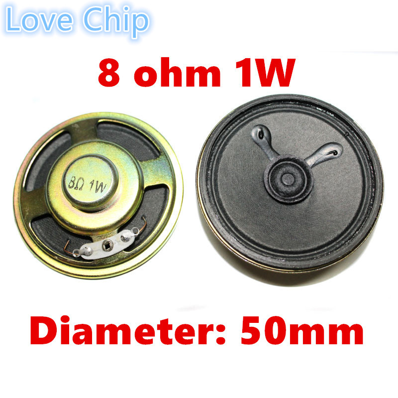 2 uds Mini altavoz ultrafino Original 16 ohmios 8 ohmios 0,5/1/2 vatios 0,5 W 1W 2W 3W 8R diámetro 50MM 57MM 66MM 77MM altavoz: Verde militar