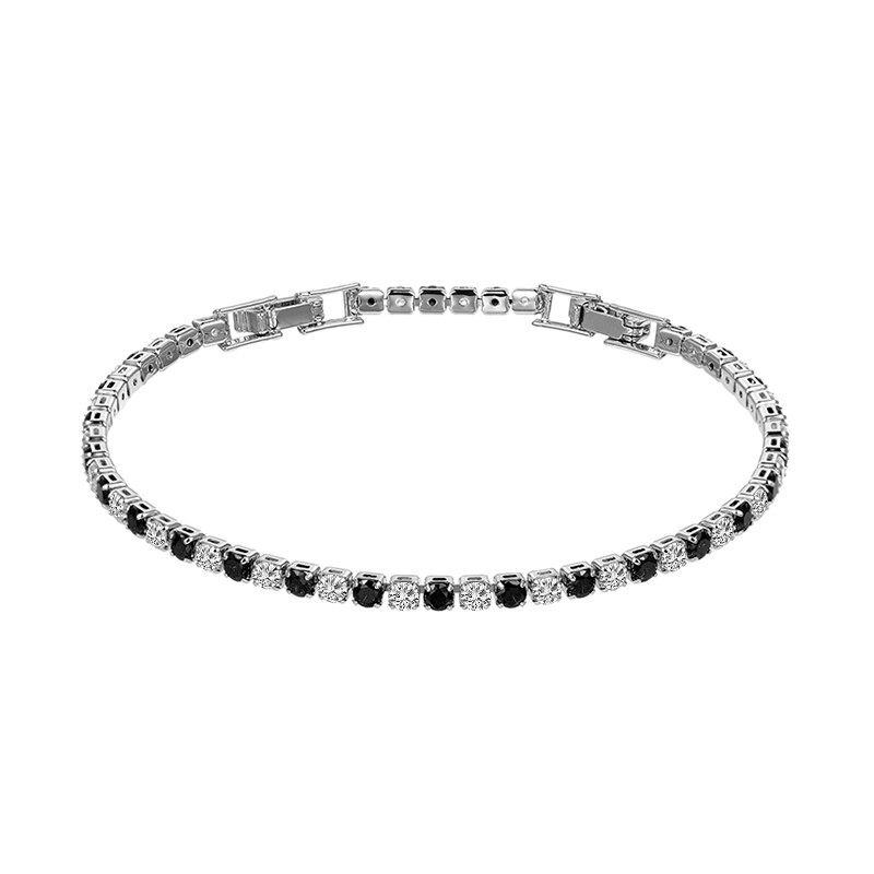 WEIMANJINGDIAN, recién llegado, 3mm, corte redondo, Zirconia cúbica, Zirconia cúbica, brazalete de cristal de tenis, incluyendo cierres de extensión gratis