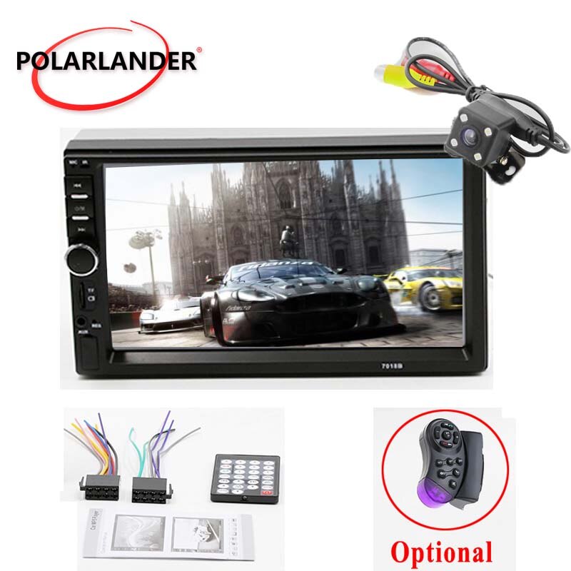 2 din car radio touch screen car MP5 MP4 player radio USB TF Auxin FM stereo 13 langauges with rear camera bluetooth Mirror Link