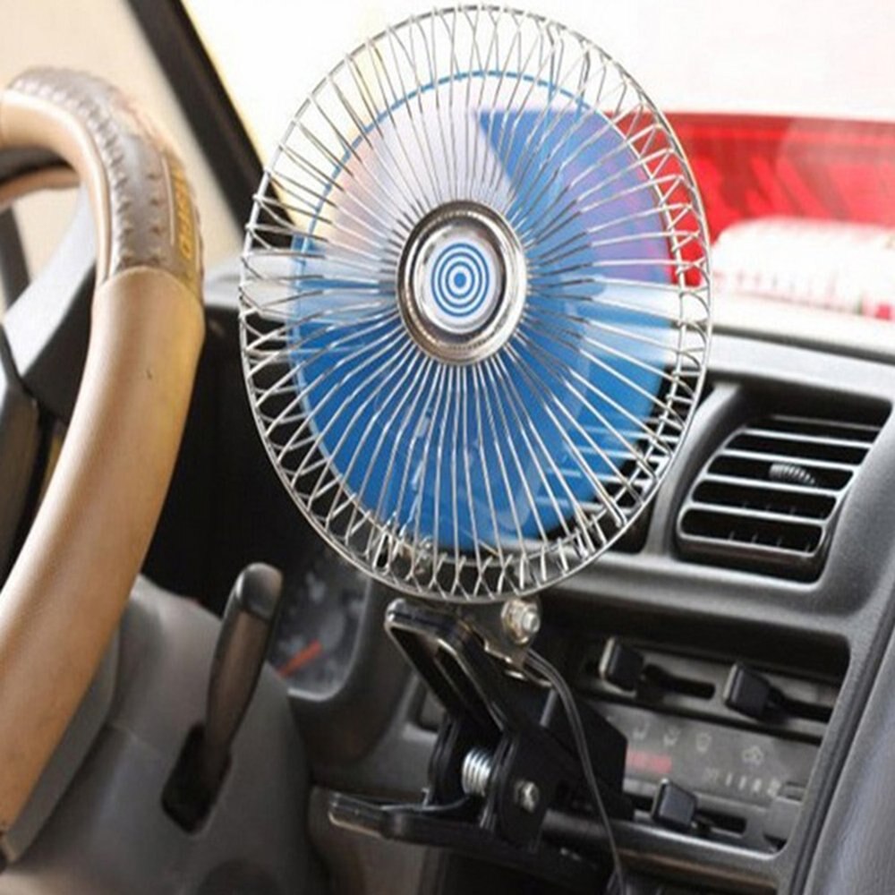 Zomer Elektrische Auto Ventilator Draagbare Voertuig Auto Fan Oscillerende Koelventilator Laag Geluidsniveau Met Sigarettenaansteker Auto-oplader