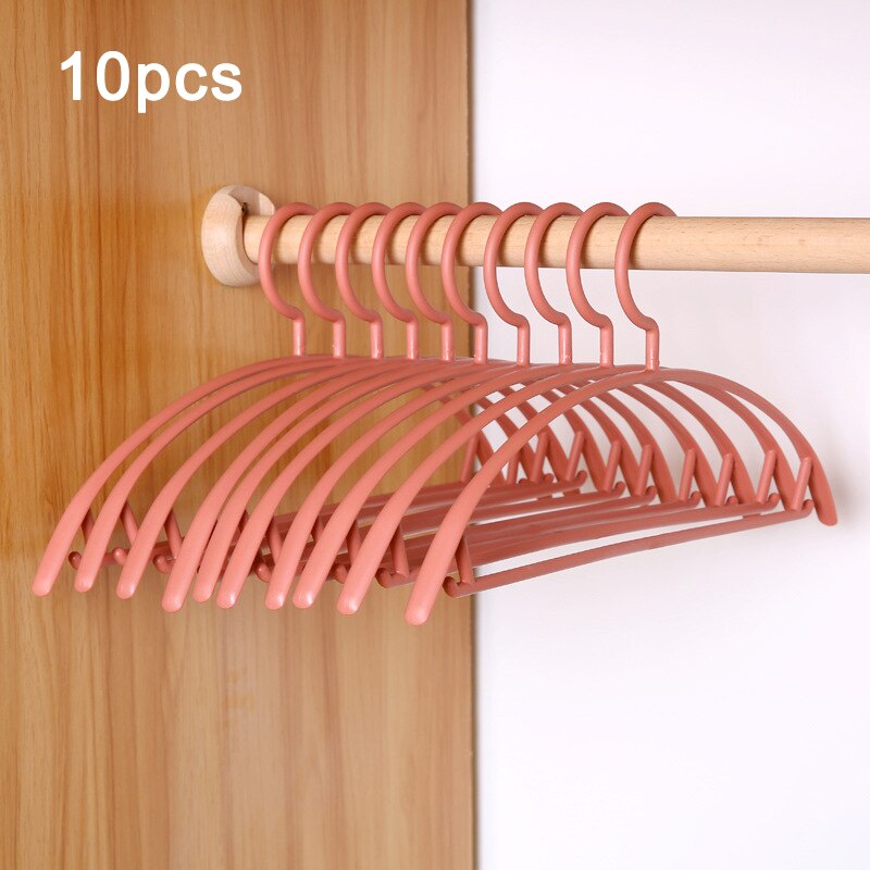 10 Stks/set Plastic Volwassen Hanger Antislip Kleding Broek Trui Jas Droogrek Balkon Outdoor Droogrek Closet Organizer: Wine Red