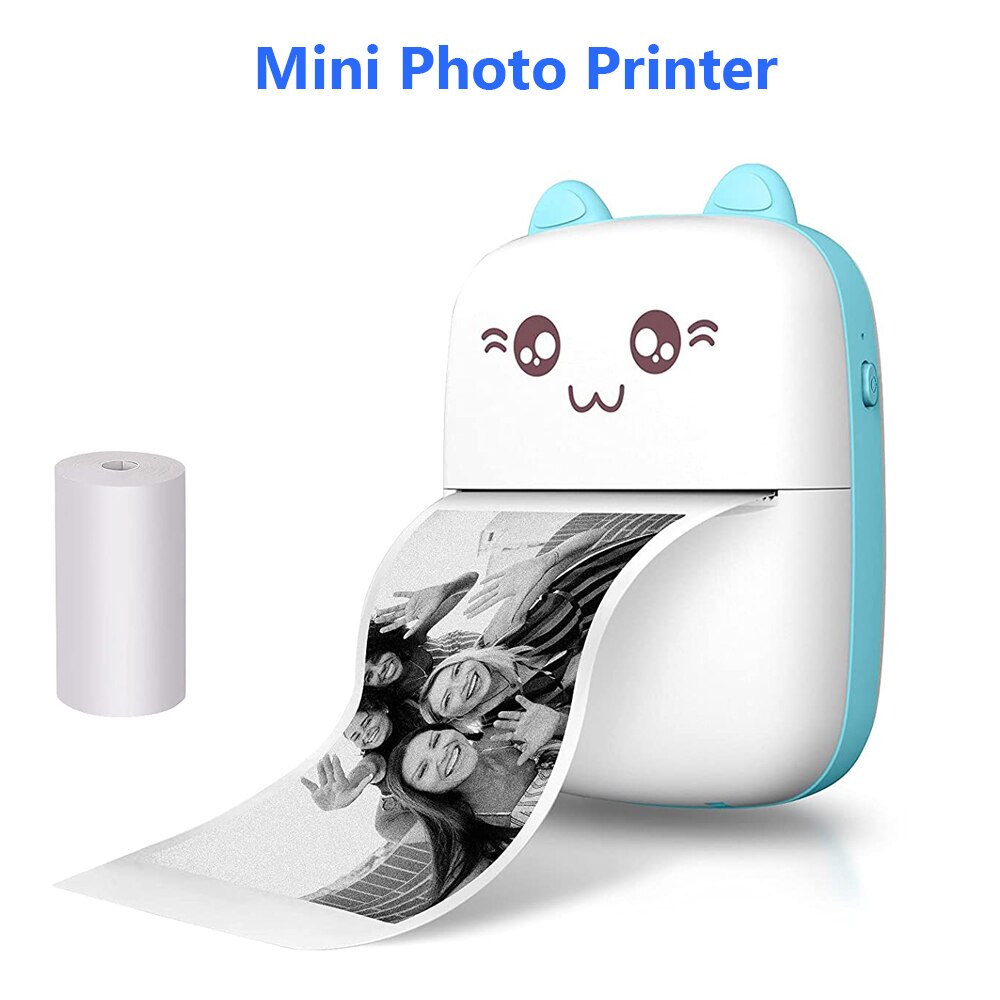 Mini Printer Portable Thermal Printing Machine Bluetooth Mini Photo Picture Label Printer for Android iOS DIY Home Use Printer