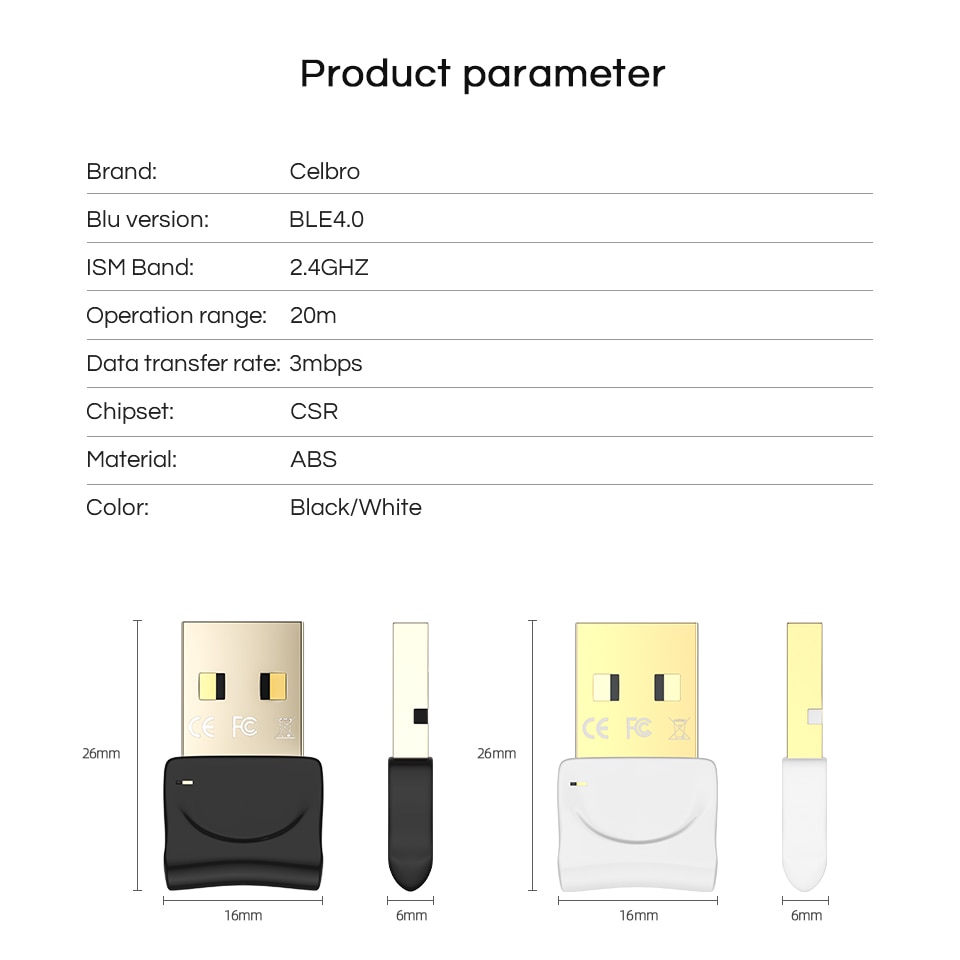 USB Bluetooth Adapter Dongle Adaptator 4.0 for PC Computer Wireless Mouse Keyboard Aux Audio Bluetooth Receiver Transmitter BLE