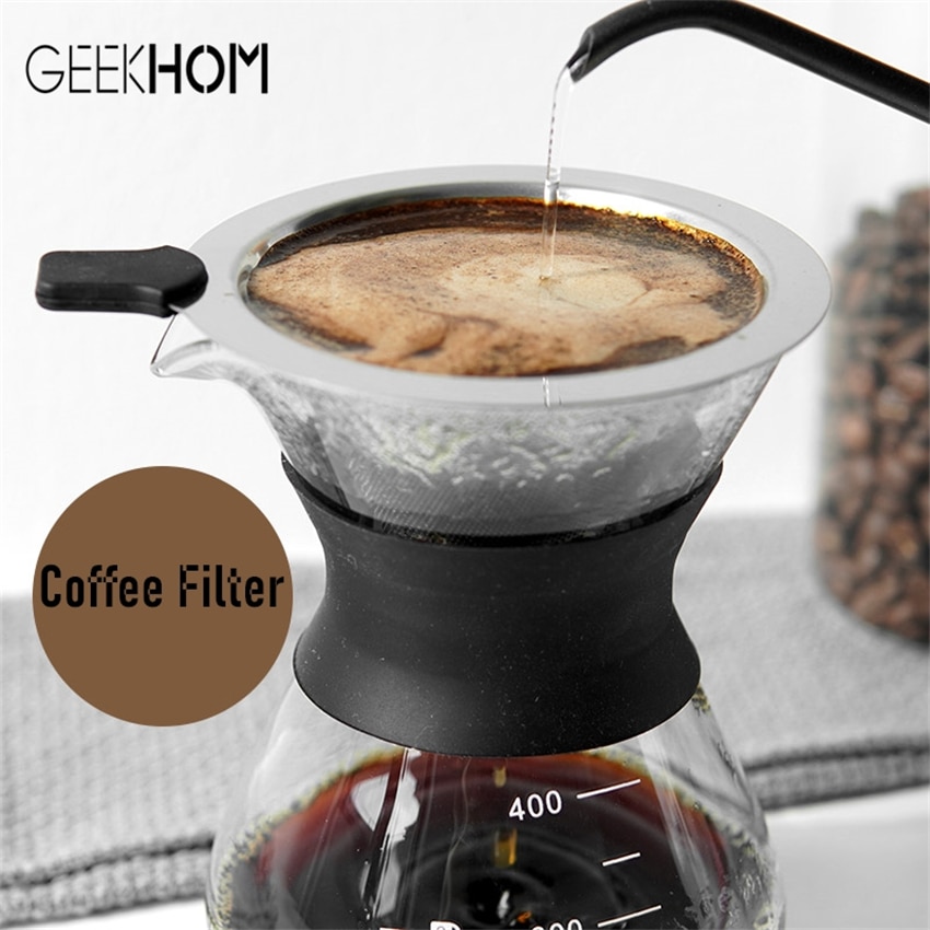 Wiederverwendbare Kaffee Filter Edelstahl Doppel Schicht Gittergewebe Korb Brauen Kaffee Halfter Kegel Trichter Tropf Kaffee, Der Werkzeuge