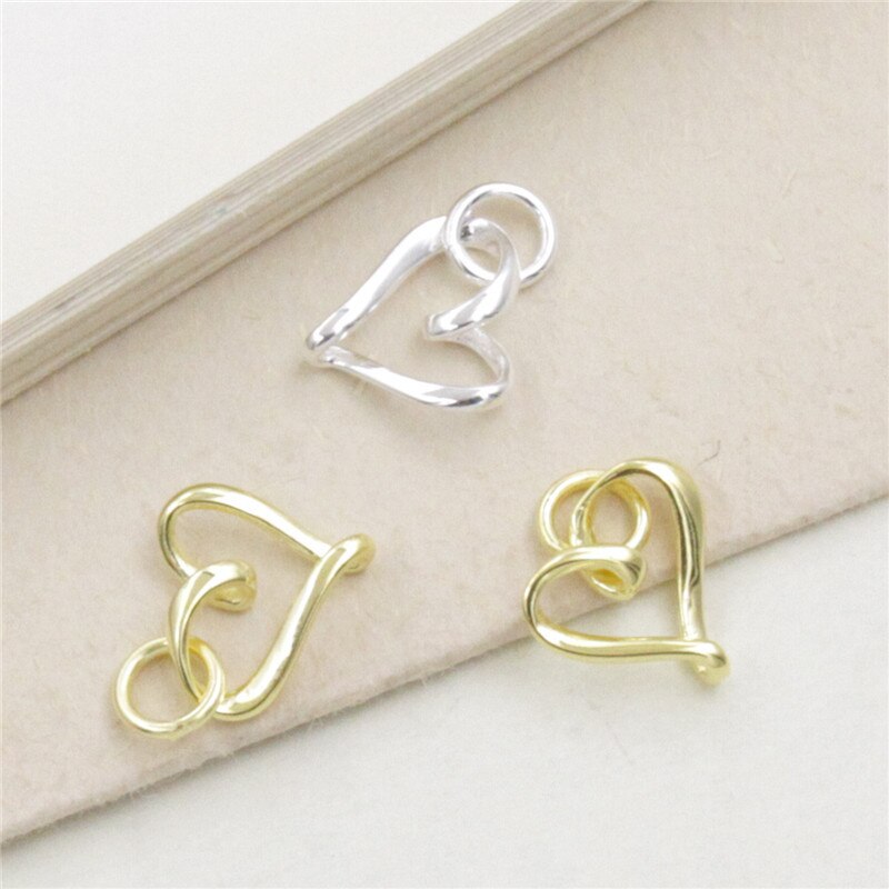 925 Sterling Zilver Elegante Vrouwen Cirkel Hart Ketting Charms S925 Zilveren Handgemaakte Fijne Cirkel Hangers Diy Sieraden Bevindingen